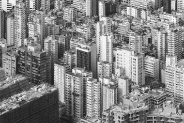 Hong Kong şehrinin hava görüntüsü 