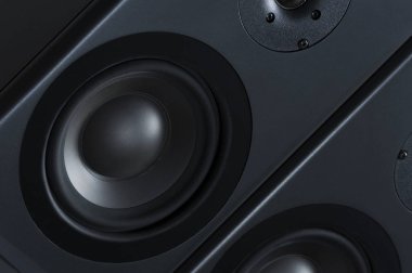 Multimedya hoparlör sistemi farklı hoparlör closeup ile 