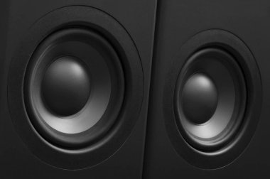 Multimedya hoparlör sistemi farklı hoparlör closeup ile 