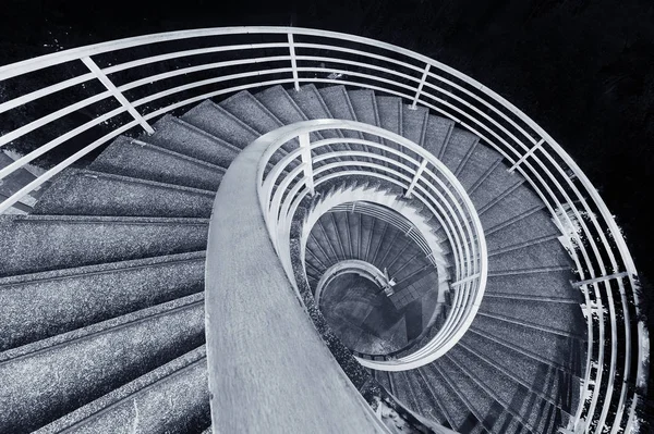 Escalera Caracol Moderna Con Pasamanos Metal —  Fotos de Stock