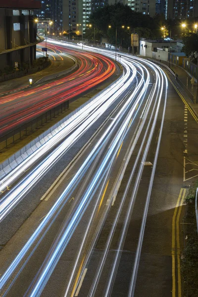 Sfondo Traffico Notturno Wallpaper Close — Foto Stock