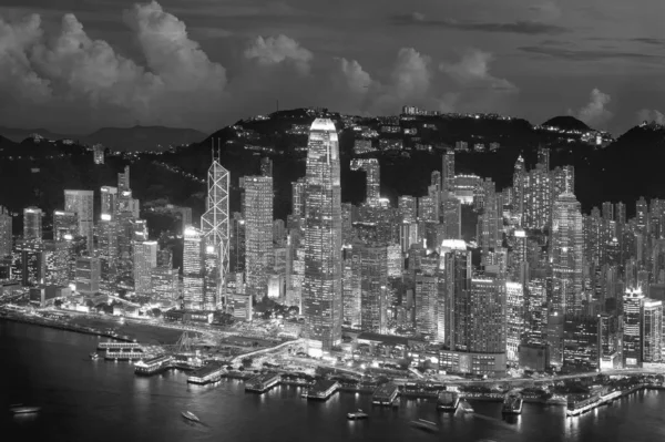 夕暮れ時の香港市の空中風景 — ストック写真