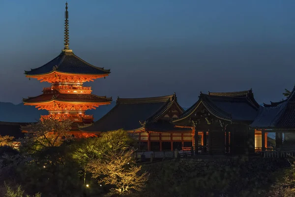 Pagoda Kule Kiyomizu Tapınak Kyoto Japonya — Stok fotoğraf