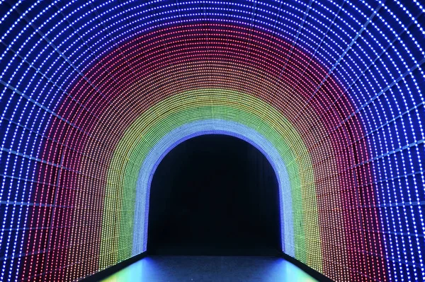 Túnel Luz Del Arco Iris Led — Foto de Stock
