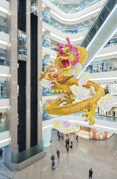 Hong Kong Febrero Enorme Decoración Dragón Para Nuevo Chino —  Fotos de Stock