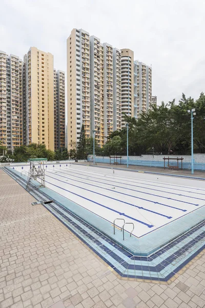 Piscina Edificio Residencial Ciudad Hong Kong —  Fotos de Stock