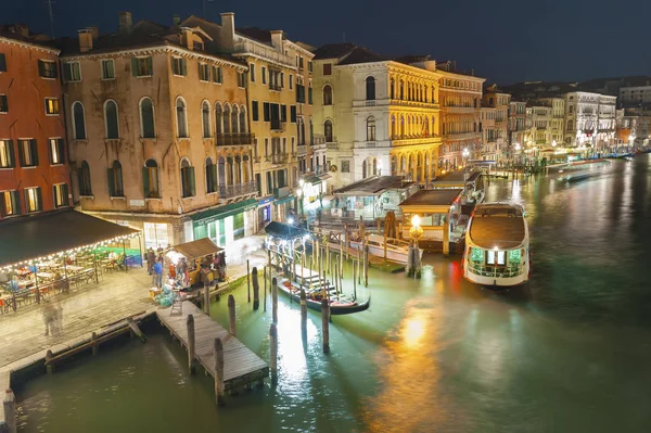 Nuit Romantique Arrière Plan Avec Rivière Venise Italie — Photo