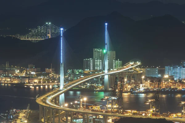 Cargo Port Bridge Hong Kong City — Stock Photo, Image