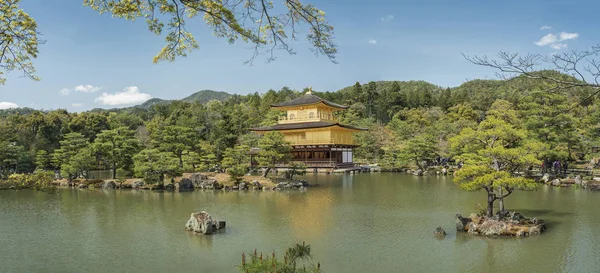 Panorama Kinkaku Templo Del Pabellón Oro Kyoto — Foto de Stock