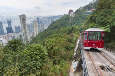 turistik tramvay zirvesinde, hong kong