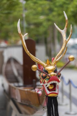 Ejderha başlı dragonboat Çince dragon boat Festivali için üzerinde