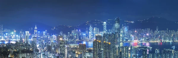 Πανόραμα Του Λιμανιού Victoria Του Χονγκ Κονγκ — Φωτογραφία Αρχείου