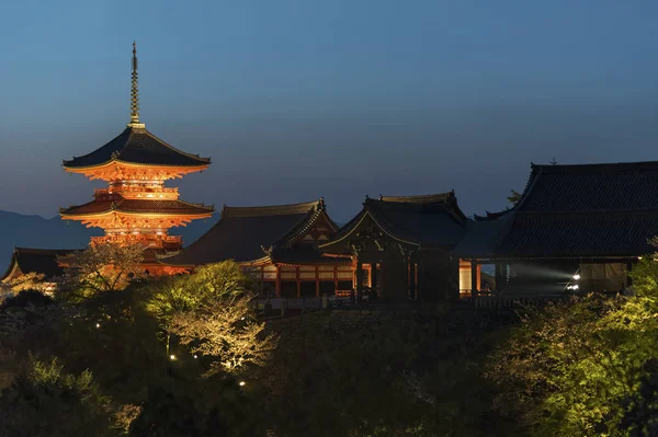 Alta Torre Pagoda Kiyomizu Templo Kyoto Japón — Foto de Stock