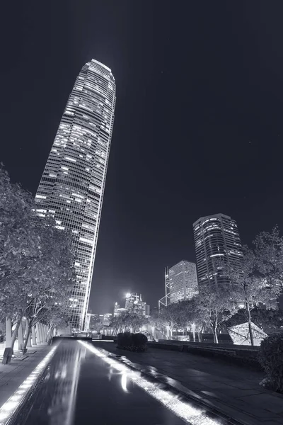 Moderno Edificio Oficinas Horizonte Ciudad Hong Kong Atardecer —  Fotos de Stock