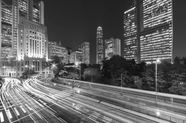 Centrala Delen Hongkong Stad Natten — Stockfoto