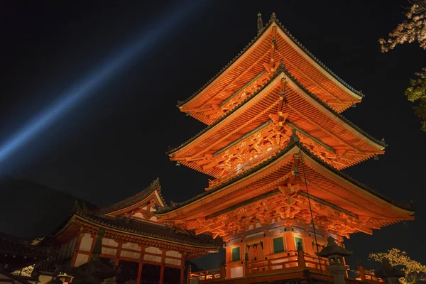 Templo Kiyomizu Con Torre Pagoda Alta Kyoto Japón Kiyomizu — Foto de Stock