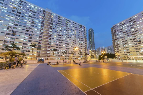 Parque Infantil Propiedad Pública Ciudad Hong Kong Por Noche —  Fotos de Stock