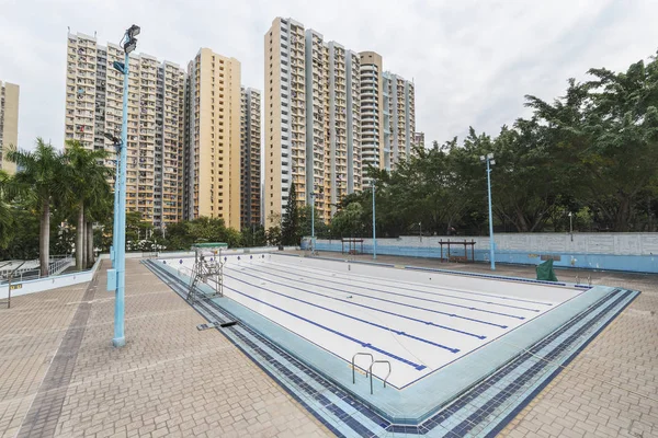 Piscina Edificio Residencial Ciudad Hong Kong —  Fotos de Stock