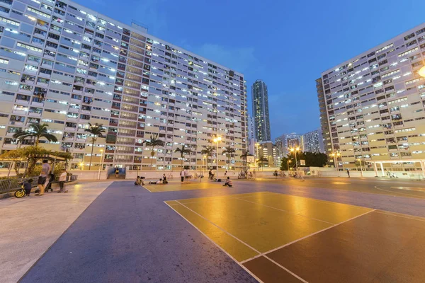 Parque Infantil Propiedad Pública Ciudad Hong Kong Por Noche —  Fotos de Stock