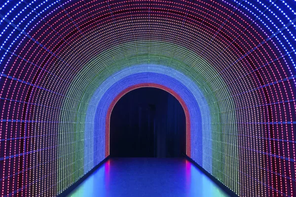 Túnel Luz Del Arco Iris Led — Foto de Stock