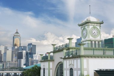 Hong Kong Cityscape kapatın arka plan