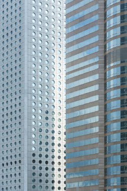 Soyut inşa ediliyor. Modern ofis binasının detayları