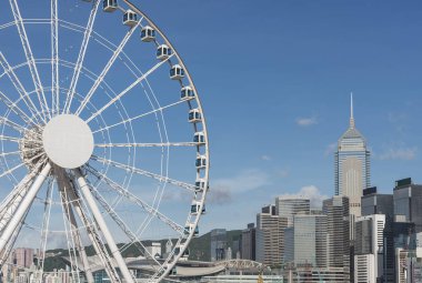 Hong Kong şehrinin silueti.