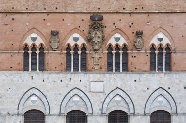 Piazza del Campo Siena tarihi merkezi Tusc cephe