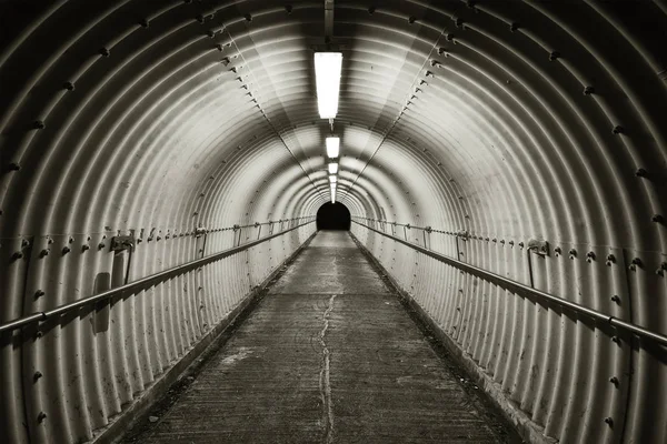 Vue Ancien Tunnel Noir Blanc — Photo