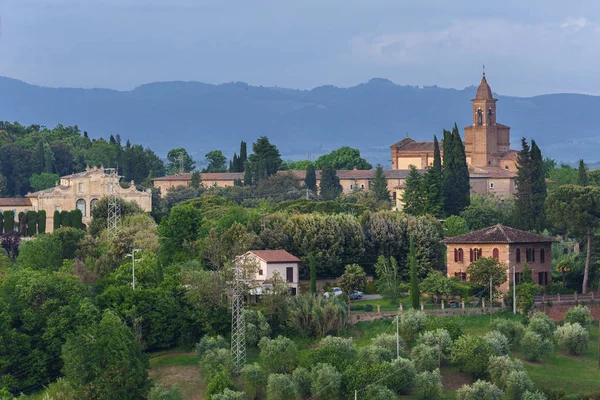 Ειδυλλιακό Τοπίο Από Μεσαιωνικό Χωριό San Gimignano Τοσκάνη Ιταλία Ευρώπη — Φωτογραφία Αρχείου