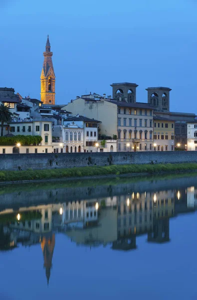 Rio Arno Florença Noite — Fotografia de Stock