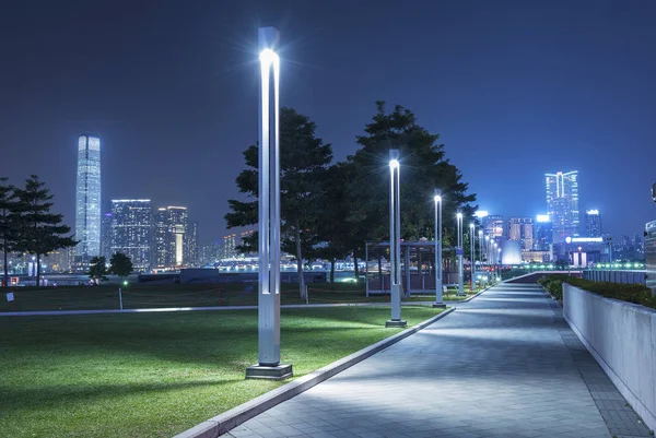 Tamar Promenade Ciudad Hong Kong Por Noche —  Fotos de Stock