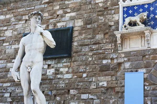 ミケランジェロのレプリカダビデ像 フィレンツェ トスカーナ州 イタリア — ストック写真