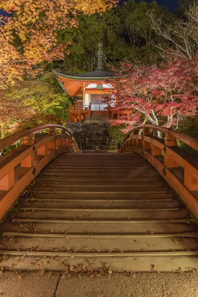 pavilion and bridge in japanese garden in Daigoji temple in autumn season, Kyoto, Japan