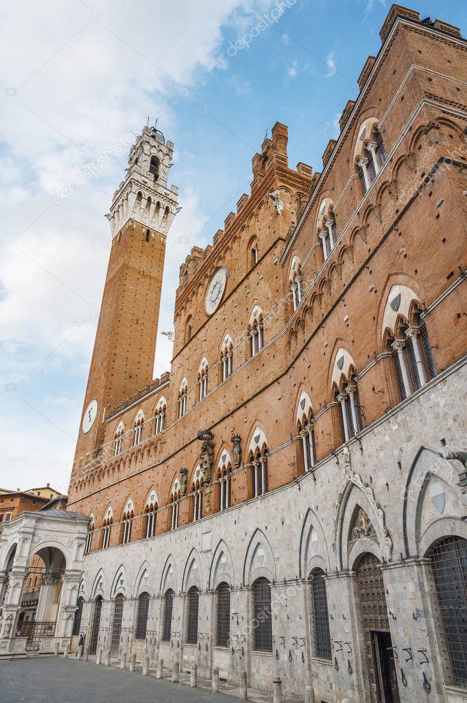 Piazza del Campo in the historic center of Siena, Tuscany, Italy