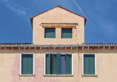 Renkli evde Murano Adası, Venedik, İtalya.