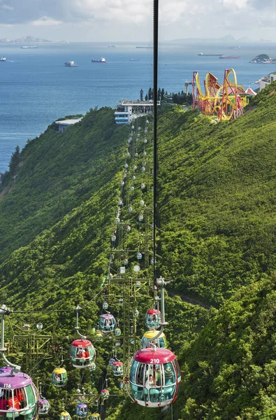 Hong Kong China Julho 2017 Cablecar Ocean Park Hongkong Teleférico — Fotografia de Stock