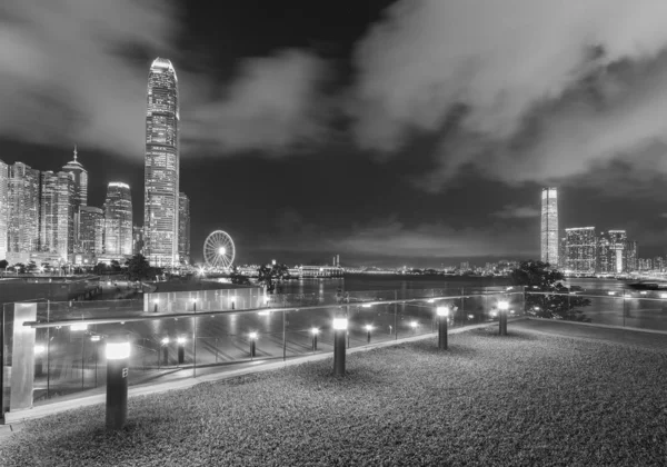 Skyline Hong Kong Stad Natten — Stockfoto