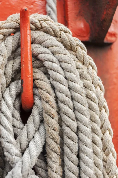 Cordas Mastro Detalhes Barco Vela — Fotografia de Stock