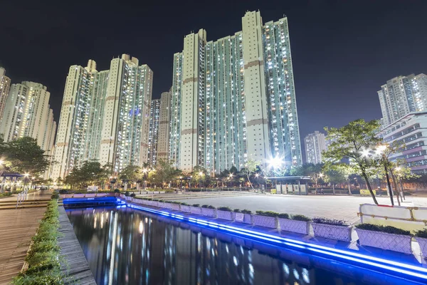 Bostads Byggnad För Höghus Och Offentlig Park Hong Kong City — Stockfoto