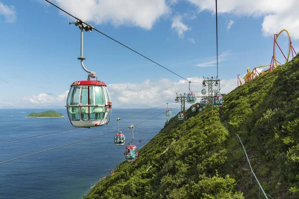 Hong Kong China Julho 2017 Cablecar Ocean Park Hongkong Teleférico — Fotografia de Stock