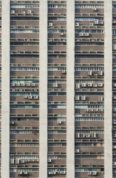 Fasada Budynku Przemysłowego Mieście Hongkong — Zdjęcie stockowe