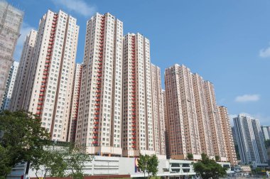 Hong Kong 'da yüksek binalar.