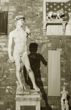 Michelangelo 'nun taklit David heykeli. Floransa, Toskana, İtalya