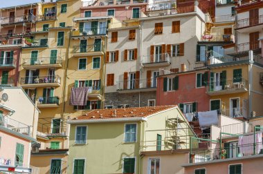 Riomaggiore, Cinque Terre, görev yapan renkli konut