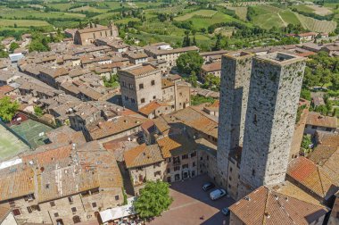 Ortaçağ Toskana kasabası - san gimignano, İtalya