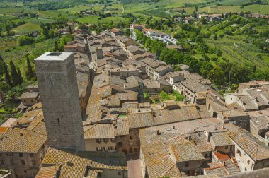 Ortaçağ Toskana kasabası - san gimignano, İtalya 