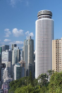 Hong Kong şehrinin silueti.
