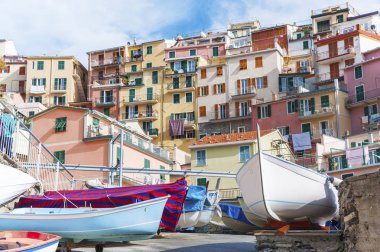 Cinque Terre, Liguria, İtalya için köy Riomaggiore, Kiralık tekneler