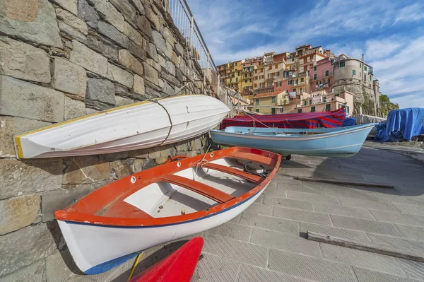 Boats for Rent at Village Riomaggiore in Cinque Terre, Liguria,
